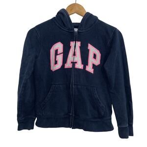 Gap Kids Girls Sequin Full Zip Fleece Hoodie Blue Pink XL 12